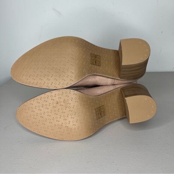 Dolce Vita Shai Light Pink Tan Stack Heeled Booties 10 - Picture 7 of 8
